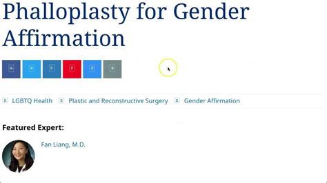 Phalloplasty for Gender Affirmation